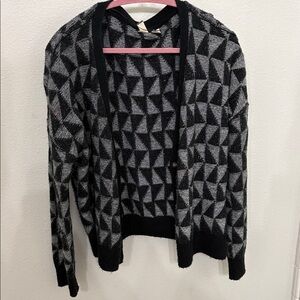Roxy Black and Gray Patterned Sweater